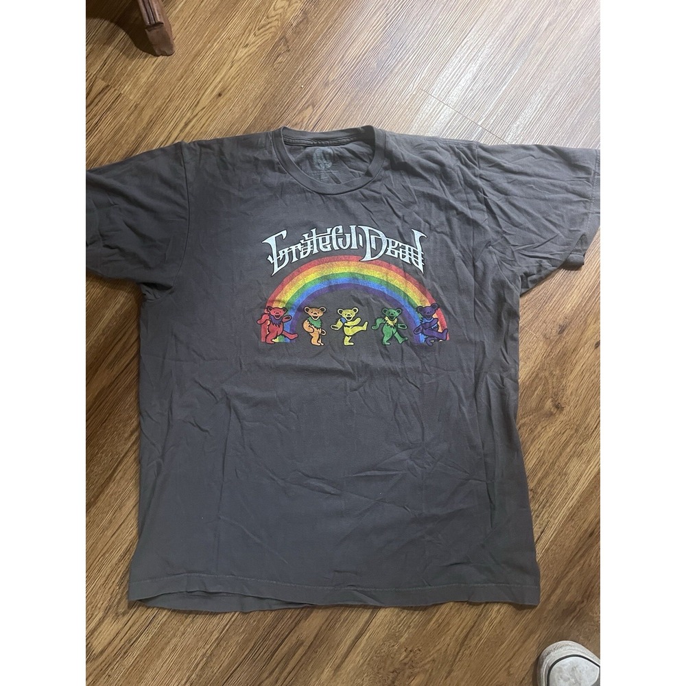 Grateful Dead T-Shirt Mens XL Dancing Bears Rainbow Graphic Tee Gray